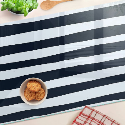 Snijplanken van glas Verticale strepen in marineblauw en wit