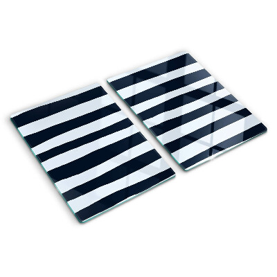 Snijplanken van glas Verticale strepen in marineblauw en wit