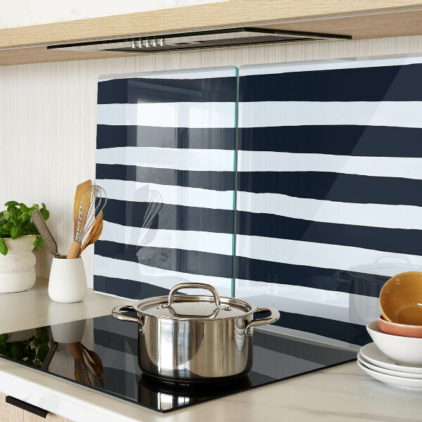 Snijplanken van glas Verticale strepen in marineblauw en wit