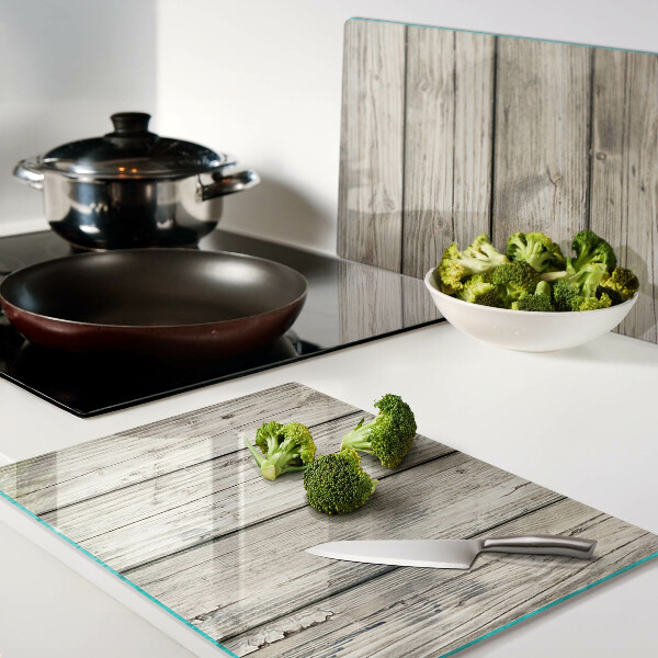 Snijplanken van glas Houten plank in rustieke stijl