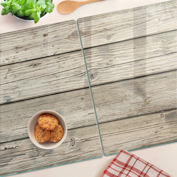 Snijplanken van glas Houten plank in rustieke stijl