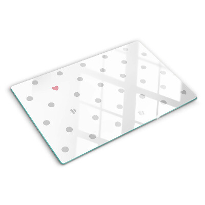 Snijplanken glas Stippen en een hart
