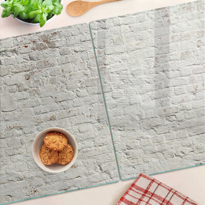 Glazen snijplanken Bakstenen muur in loftstijl