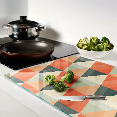 Glazen snijplanken Driehoeken in verschillende tinten oranje