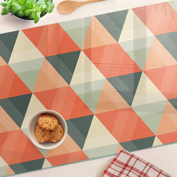 Glazen snijplanken Driehoeken in verschillende tinten oranje