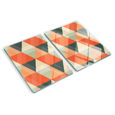 Glazen snijplanken Driehoeken in verschillende tinten oranje
