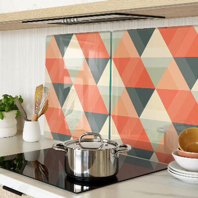 Glazen snijplanken Driehoeken in verschillende tinten oranje