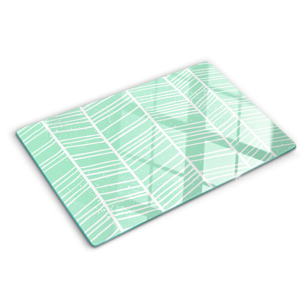 Glazen snijplanken Groene strepen met witte lijnen