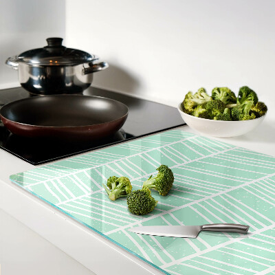 Glazen snijplanken Groene strepen met witte lijnen