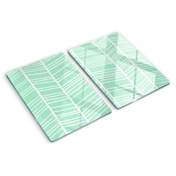 Glazen snijplanken Groene strepen met witte lijnen