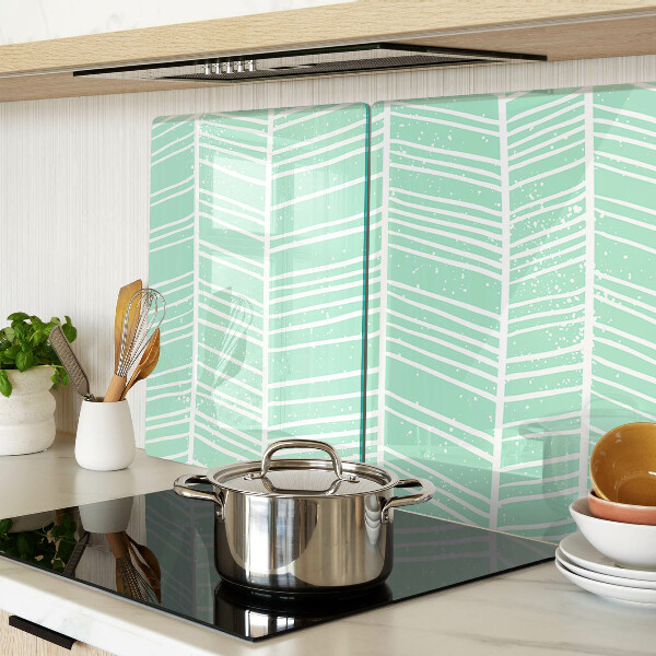 Glazen snijplanken Groene strepen met witte lijnen