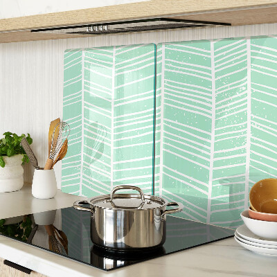 Glazen snijplanken Groene strepen met witte lijnen