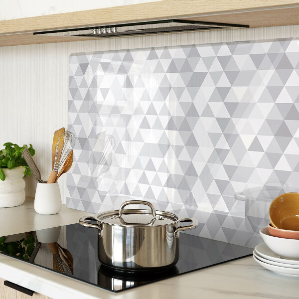 Snijplanken glas Driehoekmotief in grijstinten