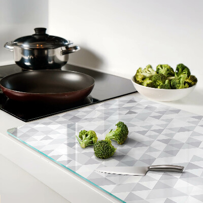 Snijplanken glas Driehoekmotief in grijstinten