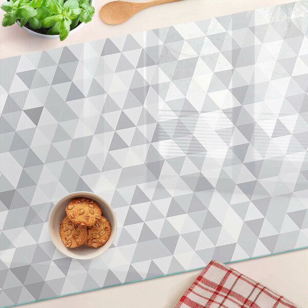 Snijplanken glas Driehoekmotief in grijstinten