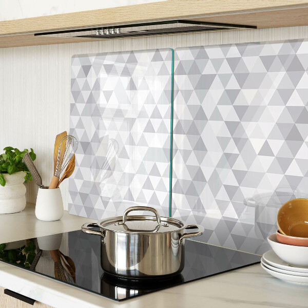 Snijplanken glas Driehoekmotief in grijstinten