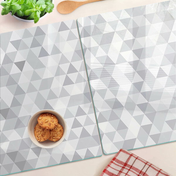 Snijplanken glas Driehoekmotief in grijstinten