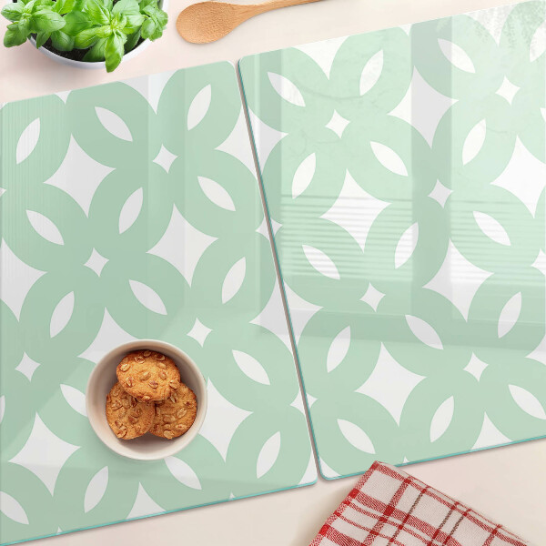 Glazen snijplanken Geometrische patronen in pastelkleuren