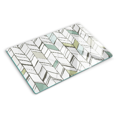 Glazen snijplanken Bladpatronen in verschillende tinten groen