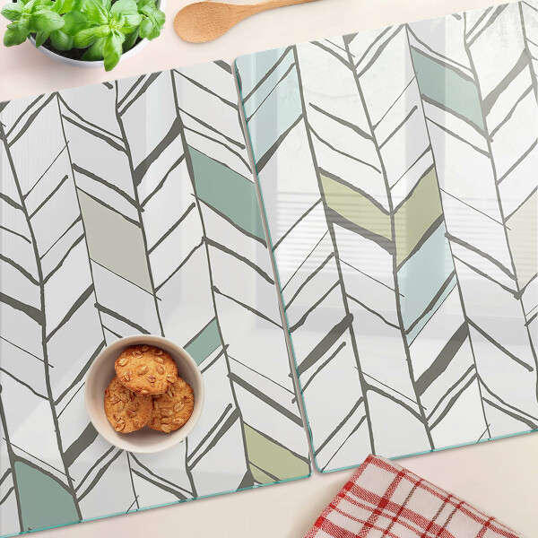 Glazen snijplanken Bladpatronen in verschillende tinten groen