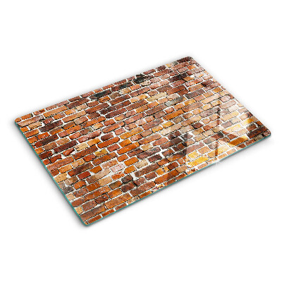 Snijplanken van glas Bakstenen muur