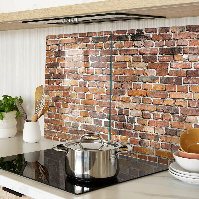 Snijplanken van glas Bakstenen muur