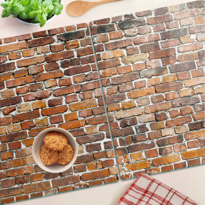 Snijplanken van glas Bakstenen muur