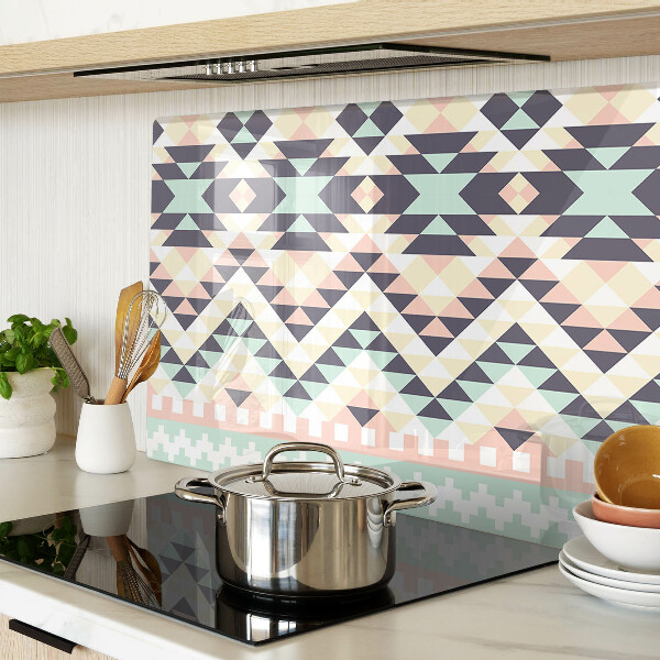 Snijplanken glas Geometrisch motief in pastelkleuren