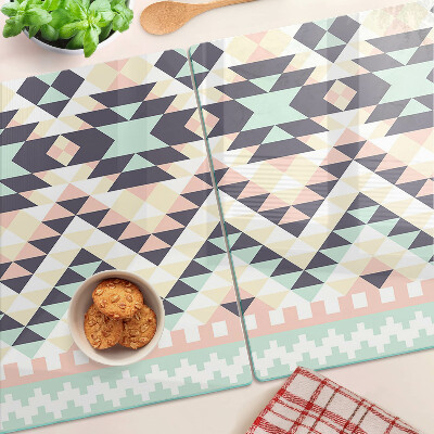 Snijplanken glas Geometrisch motief in pastelkleuren