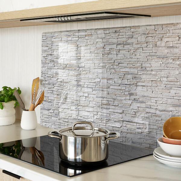 Glazen snijplanken Muur van natuursteen en bakstenen