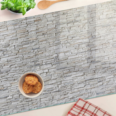 Glazen snijplanken Muur van natuursteen en bakstenen