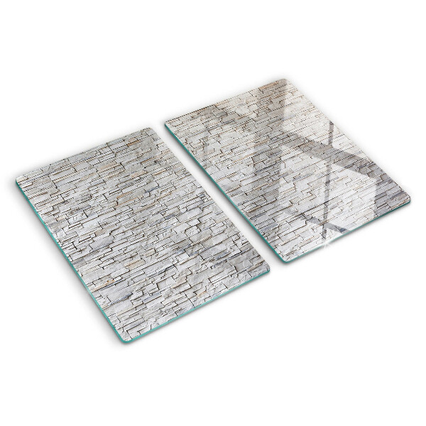 Glazen snijplanken Muur van natuursteen en bakstenen