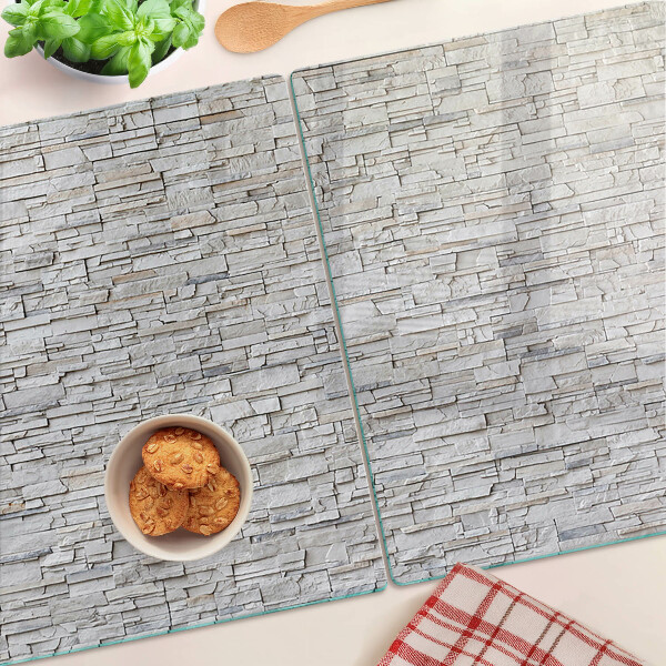 Glazen snijplanken Muur van natuursteen en bakstenen