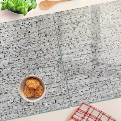 Glazen snijplanken Muur van natuursteen en bakstenen