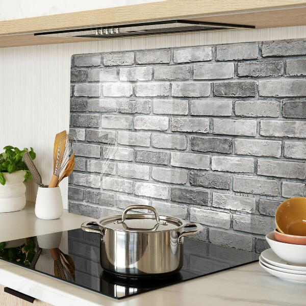 Snijplanken glas Bakstenen muur in grijstinten