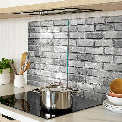 Snijplanken glas Bakstenen muur in grijstinten
