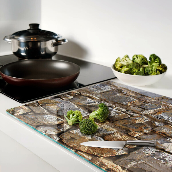 Snijplanken van glas Stenen muur