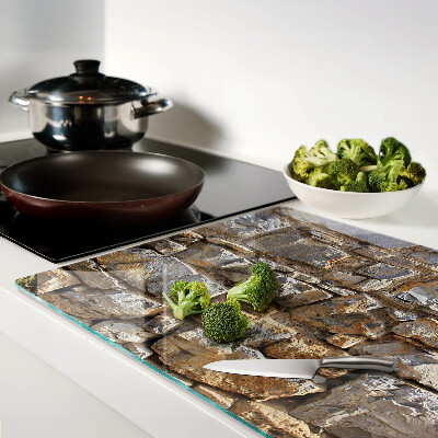 Snijplanken van glas Stenen muur