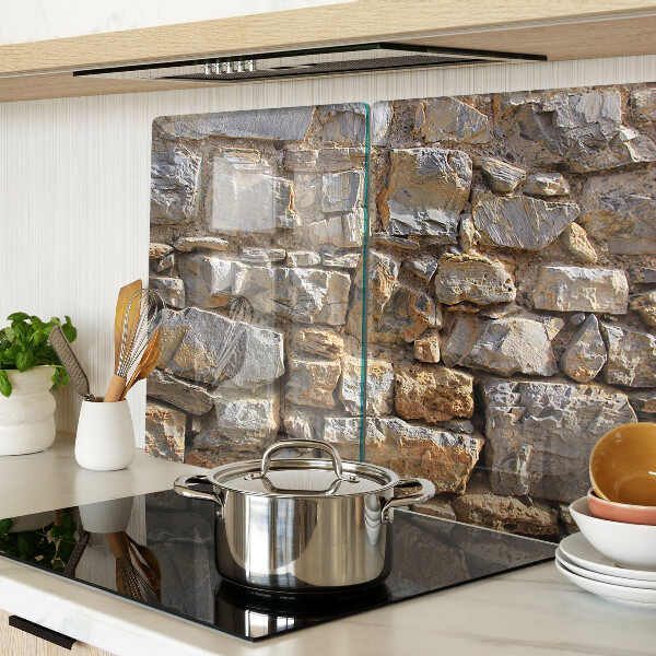 Snijplanken van glas Stenen muur