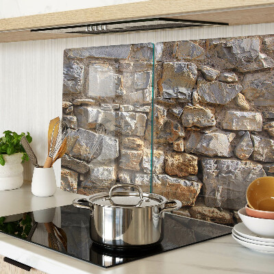 Snijplanken van glas Stenen muur