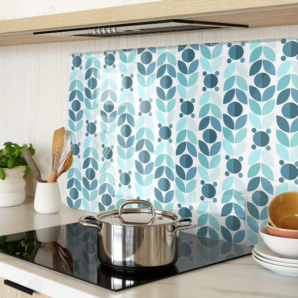 Snijplanken glas Bladeren in verschillende tinten blauw