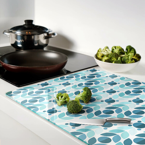 Snijplanken glas Bladeren in verschillende tinten blauw