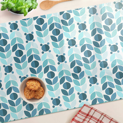 Snijplanken glas Bladeren in verschillende tinten blauw