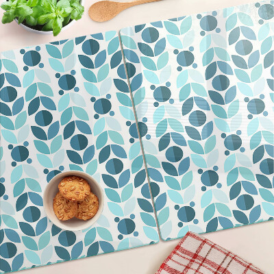 Snijplanken glas Bladeren in verschillende tinten blauw