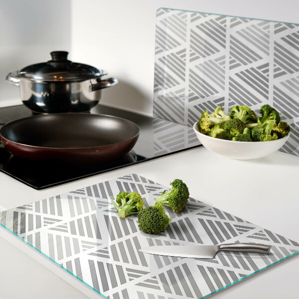 Snijplanken glas Geometrische patronen in grijstinten