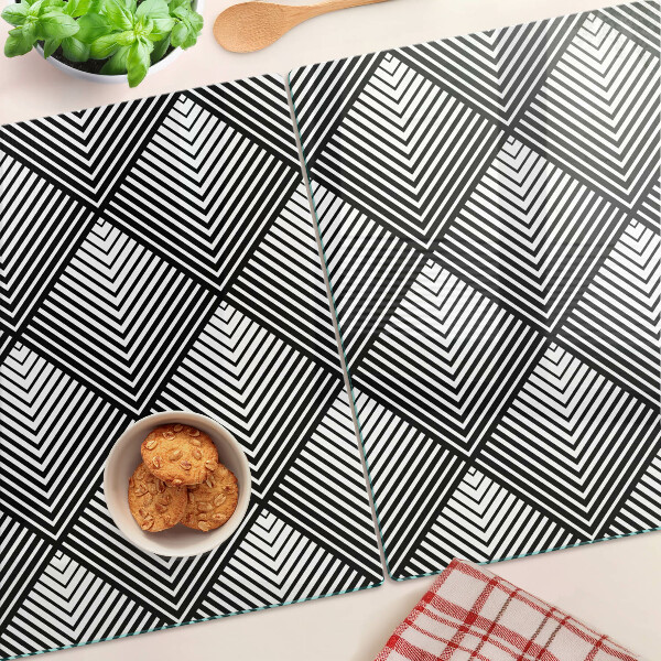 Snijplanken van glas Geometrie in zwart-wit