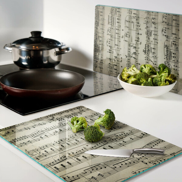 Snijplanken van glas Muzieknotatie