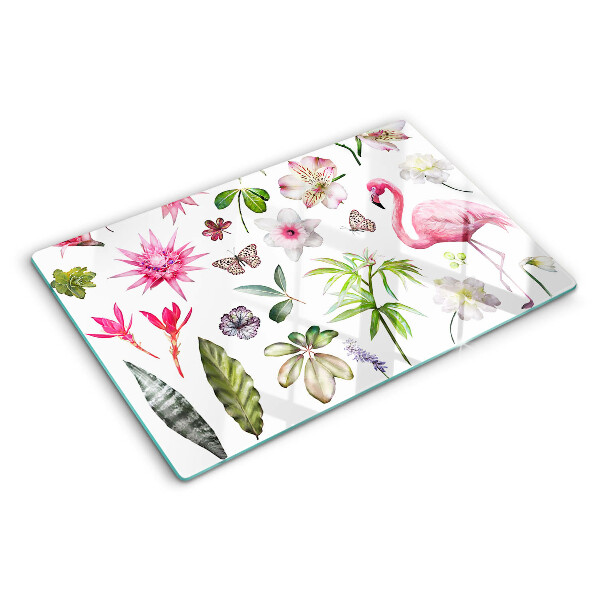 Snijplanken van glas Tropische bloemen- en vogelcollectie