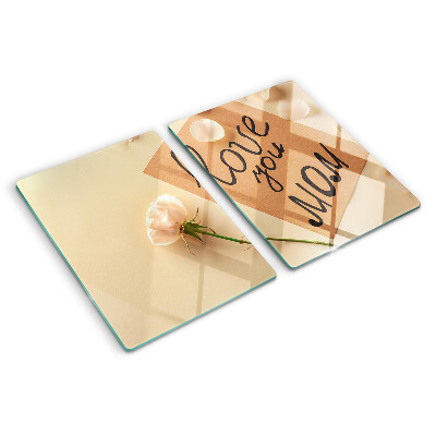 Snijplanken glas Liefde en bloemen