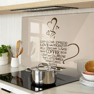 Snijplanken van glas Koffie en hart